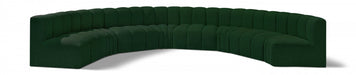 Meridian Furniture - Arc Boucle Leather 8 Piece Modular Sectional in Green - 102Green-S8B - GreatFurnitureDeal