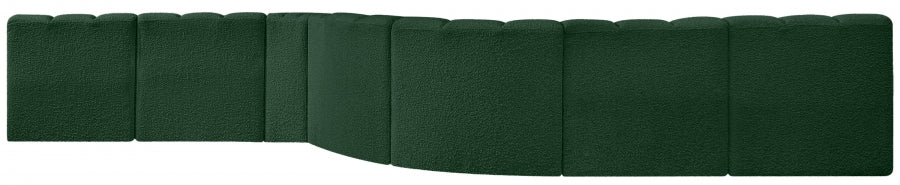 Meridian Furniture - Arc Boucle Leather 8 Piece Modular Sectional in Green - 102Green-S8C - GreatFurnitureDeal