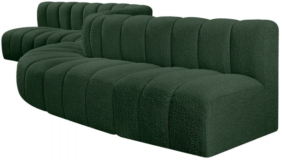 Meridian Furniture - Arc Boucle Leather 8 Piece Modular Sectional in Green - 102Green-S8C - GreatFurnitureDeal