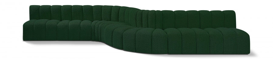 Meridian Furniture - Arc Boucle Leather 8 Piece Modular Sectional in Green - 102Green-S8C - GreatFurnitureDeal