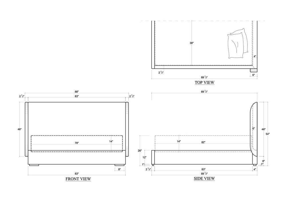 Bramble - Luxor Upholstered Queen Bed in Arctic White Performance Fabric - 28331SF204-----