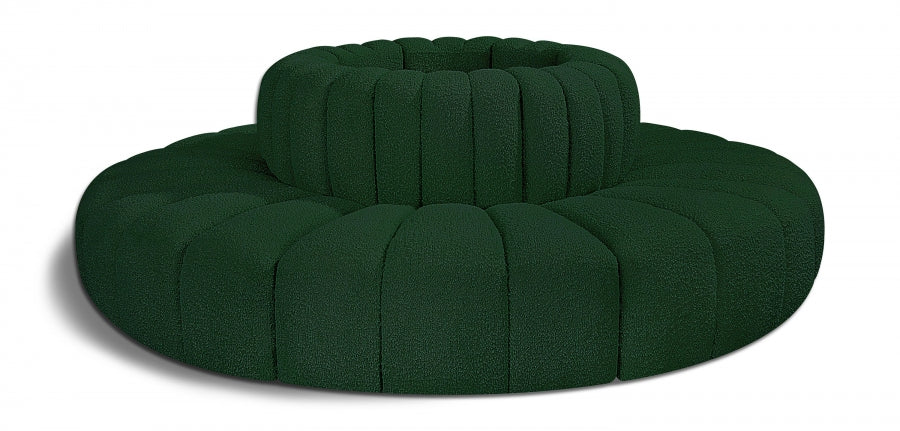 Meridian Furniture - Arc Boucle Leather 8 Piece Modular Sectional in Green - 102Green-S8D - GreatFurnitureDeal