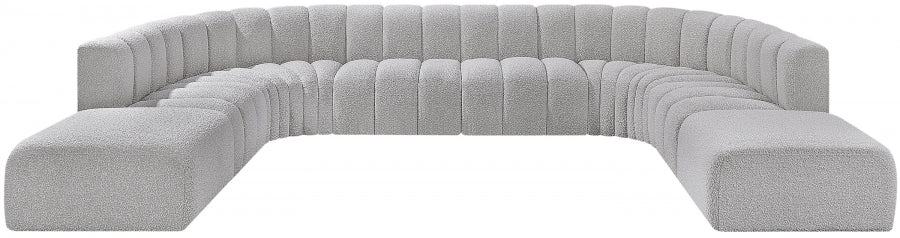 Meridian Furniture - Arc Vegan Leather 10 Piece Sectional in Grey - 102Grey-S10A - GreatFurnitureDeal