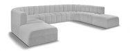 Meridian Furniture - Arc Vegan Leather 10 Piece Sectional in Grey - 102Grey-S10A - GreatFurnitureDeal