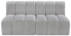 Meridian Furniture - Arc Vegan Leather Modular Sofa in Grey - 102Grey-S2A - GreatFurnitureDeal