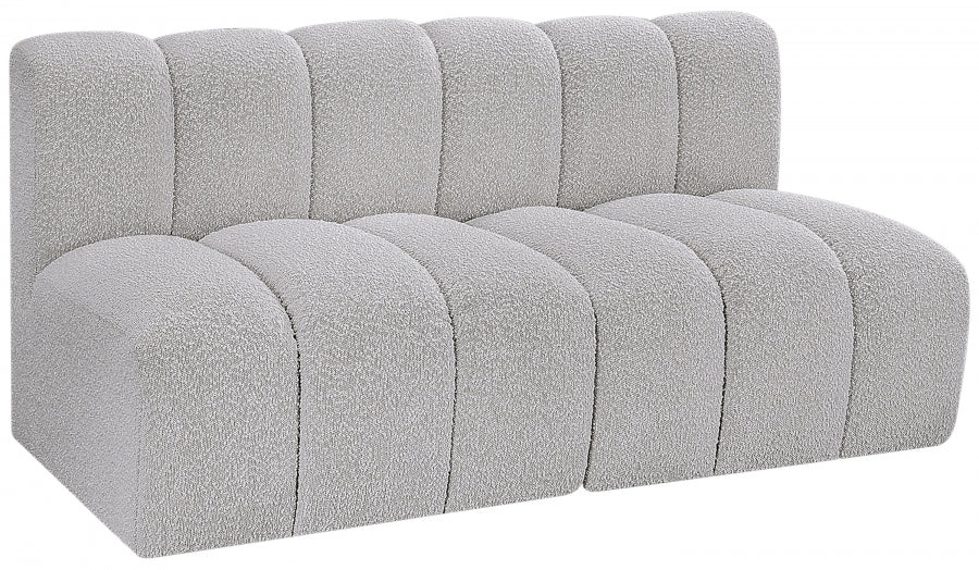 Meridian Furniture - Arc Vegan Leather Modular Sofa in Grey - 102Grey-S2A - GreatFurnitureDeal