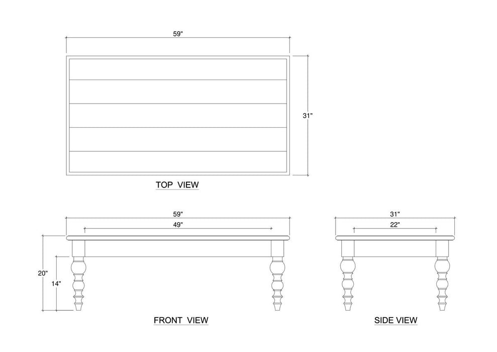 Bramble - Madison Turned Leg Coffee Table in Fruitwood - 28337FRW----- - GreatFurnitureDeal