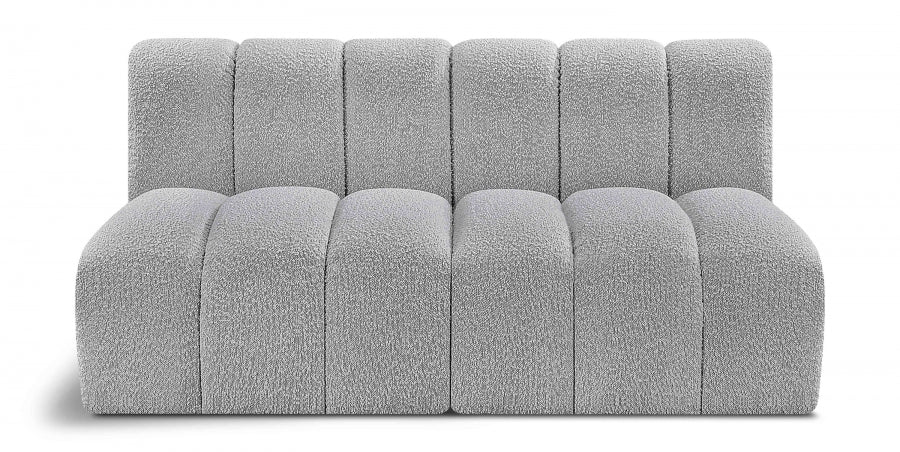 Meridian Furniture - Arc Vegan Leather Modular Sofa in Grey - 102Grey-S2A - GreatFurnitureDeal