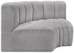 Meridian Furniture - Arc Vegan Leather Modular Sofa in Grey - 102Grey-S2B - GreatFurnitureDeal