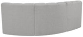 Meridian Furniture - Arc Vegan Leather Modular Sofa in Grey - 102Grey-S3A - GreatFurnitureDeal