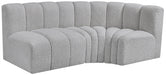 Meridian Furniture - Arc Vegan Leather Modular Sofa in Grey - 102Grey-S3A - GreatFurnitureDeal