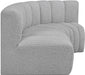 Meridian Furniture - Arc Vegan Leather Modular Sofa in Grey - 102Grey-S3A - GreatFurnitureDeal