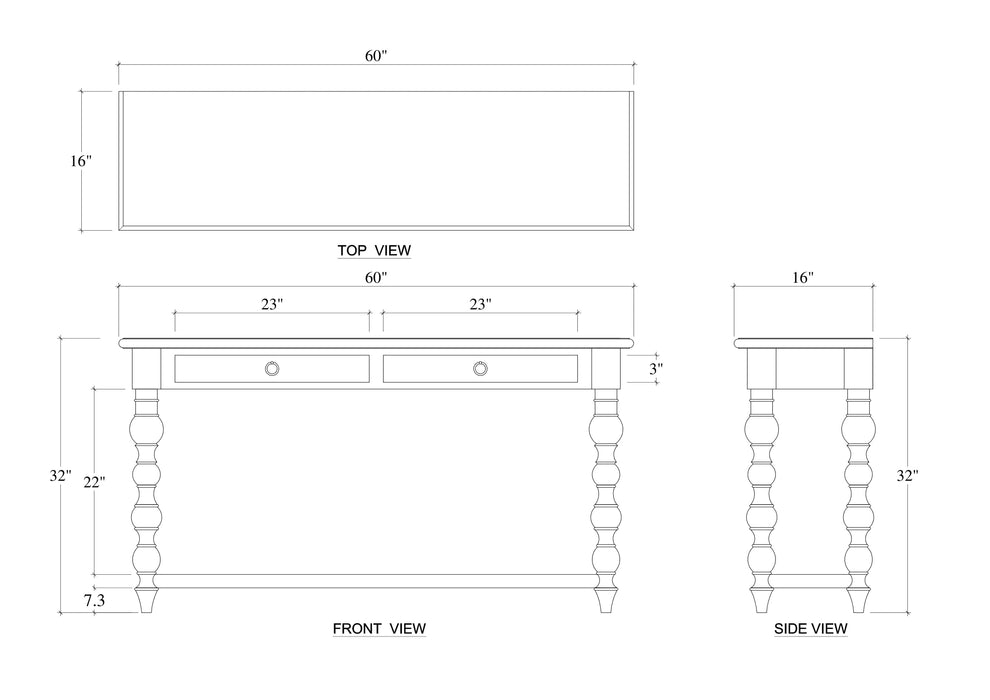 Bramble - Madison 2 Drawer Console Table - BR-28339 - GreatFurnitureDeal