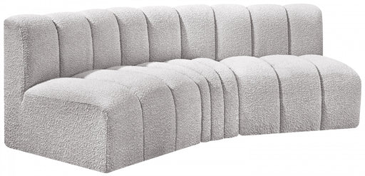 Meridian Furniture - Arc Vegan Leather Modular Sofa in Grey - 102Grey-S3B - GreatFurnitureDeal