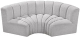 Meridian Furniture - Arc Vegan Leather Modular Sofa in Grey - 102Grey-S3C - GreatFurnitureDeal