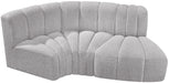 Meridian Furniture - Arc Vegan Leather Modular Sofa in Grey - 102Grey-S3D - GreatFurnitureDeal