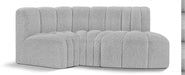 Meridian Furniture - Arc Vegan Leather Modular Sofa in Grey - 102Grey-S3D - GreatFurnitureDeal