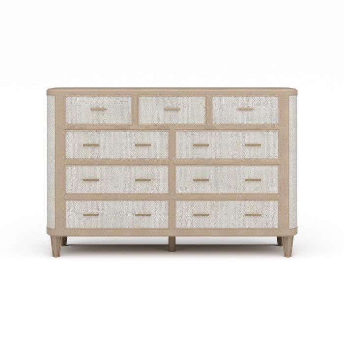 Bramble - Lexington 9 Drawer Dresser w/ Rattan - BR-28342 - GreatFurnitureDeal