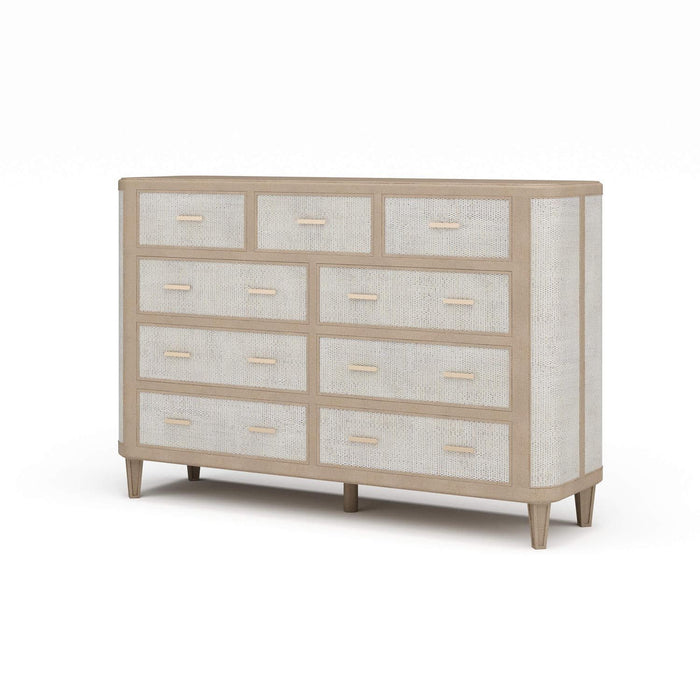 Bramble - Lexington 9 Drawer Dresser w/ Rattan - BR-28342 - GreatFurnitureDeal