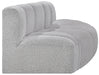 Meridian Furniture - Arc Vegan Leather Modular Sofa in Grey - 102Grey-S3E - GreatFurnitureDeal