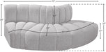 Meridian Furniture - Arc Vegan Leather Modular Sofa in Grey - 102Grey-S3E - GreatFurnitureDeal