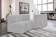 Meridian Furniture - Arc Vegan Leather Modular Sofa in Grey - 102Grey-S4A - GreatFurnitureDeal