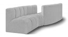 Meridian Furniture - Arc Vegan Leather Modular Sofa in Grey - 102Grey-S4A - GreatFurnitureDeal