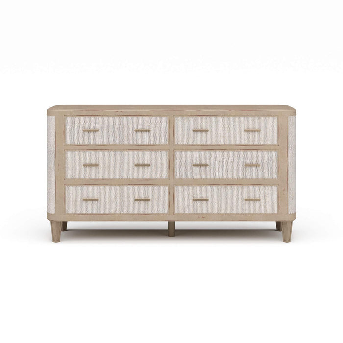 Bramble - Lexington 6 Drawer Dresser w/ Rattan - BR-28345 - GreatFurnitureDeal