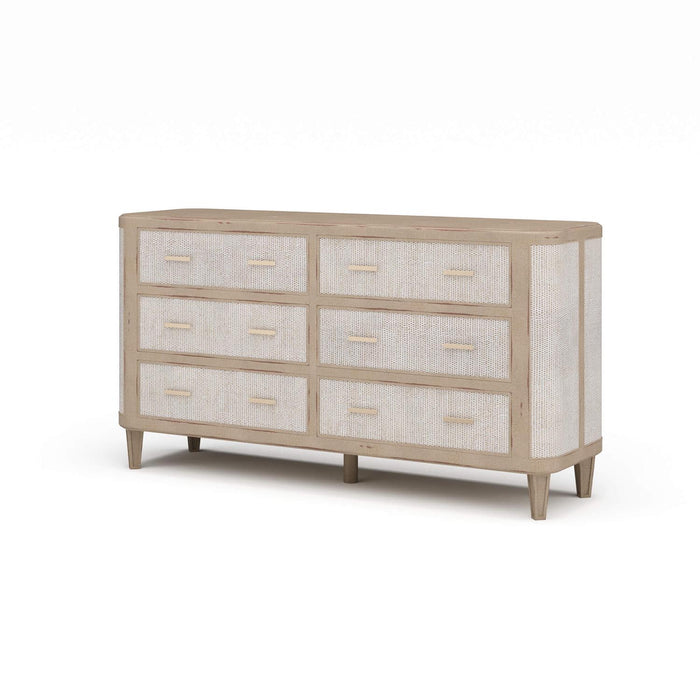 Bramble - Lexington 6 Drawer Dresser w/ Rattan - BR-28345 - GreatFurnitureDeal