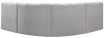 Meridian Furniture - Arc Vegan Leather 4 Piece Modular Sectional in Grey - 102Grey-S4B - GreatFurnitureDeal