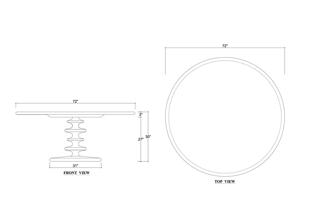 Bramble - Milano Round Dining Table 72" - BR-28346 - GreatFurnitureDeal