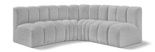 Meridian Furniture - Arc Vegan Leather 4 Piece Modular Sectional in Grey - 102Grey-S4B - GreatFurnitureDeal