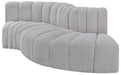 Meridian Furniture - Arc Vegan Leather 4 Piece Modular Sectional in Grey - 102Grey-S4D - GreatFurnitureDeal