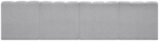 Meridian Furniture - Arc Vegan Leather 4 Piece Modular Sectional in Grey - 102Grey-S4E - GreatFurnitureDeal