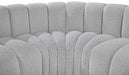 Meridian Furniture - Arc Boucle Leather 6 Piece Modular Sectional in Grey - 102Grey-S6A - GreatFurnitureDeal