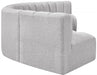 Meridian Furniture - Arc Boucle Leather 6 Piece Modular Sectional in Grey - 102Grey-S6B - GreatFurnitureDeal