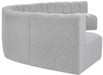 Meridian Furniture - Arc Boucle Leather 7 Piece Modular Sectional in Grey - 102Grey-S7B - GreatFurnitureDeal