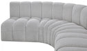 Meridian Furniture - Arc Boucle Leather 7 Piece Modular Sectional in Grey - 102Grey-S7B - GreatFurnitureDeal