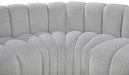 Meridian Furniture - Arc Boucle Leather 7 Piece Modular Sectional in Grey - 102Grey-S7B - GreatFurnitureDeal