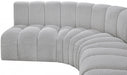 Meridian Furniture - Arc Boucle Leather 8 Piece Modular Sectional in Grey - 102Grey-S8A - GreatFurnitureDeal