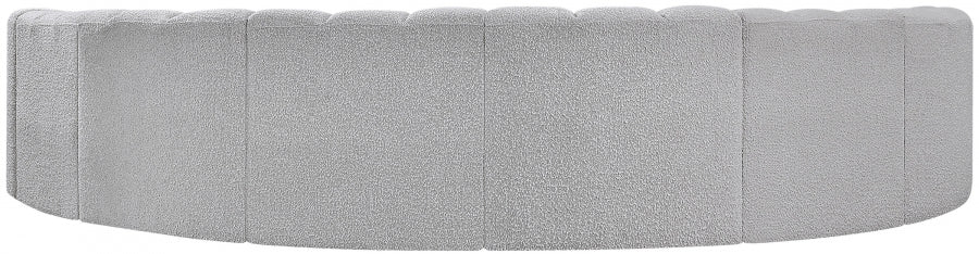 Meridian Furniture - Arc Boucle Leather 8 Piece Modular Sectional in Grey - 102Grey-S8B - GreatFurnitureDeal