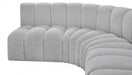 Meridian Furniture - Arc Boucle Leather 8 Piece Modular Sectional in Grey - 102Grey-S8B - GreatFurnitureDeal