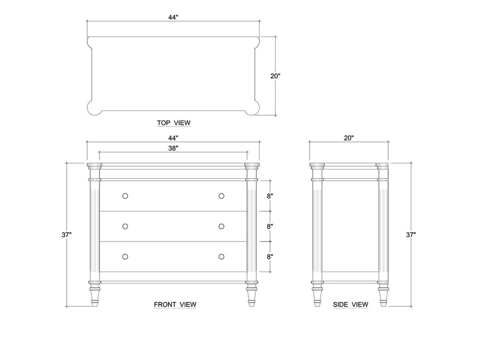 Bramble - Kelly 3 Drawer Dresser in Sandbar - 28363SNB-----