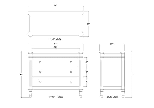 Bramble - Kelly 3 Drawer Dresser in Sandbar - 28363SNB----- - GreatFurnitureDeal