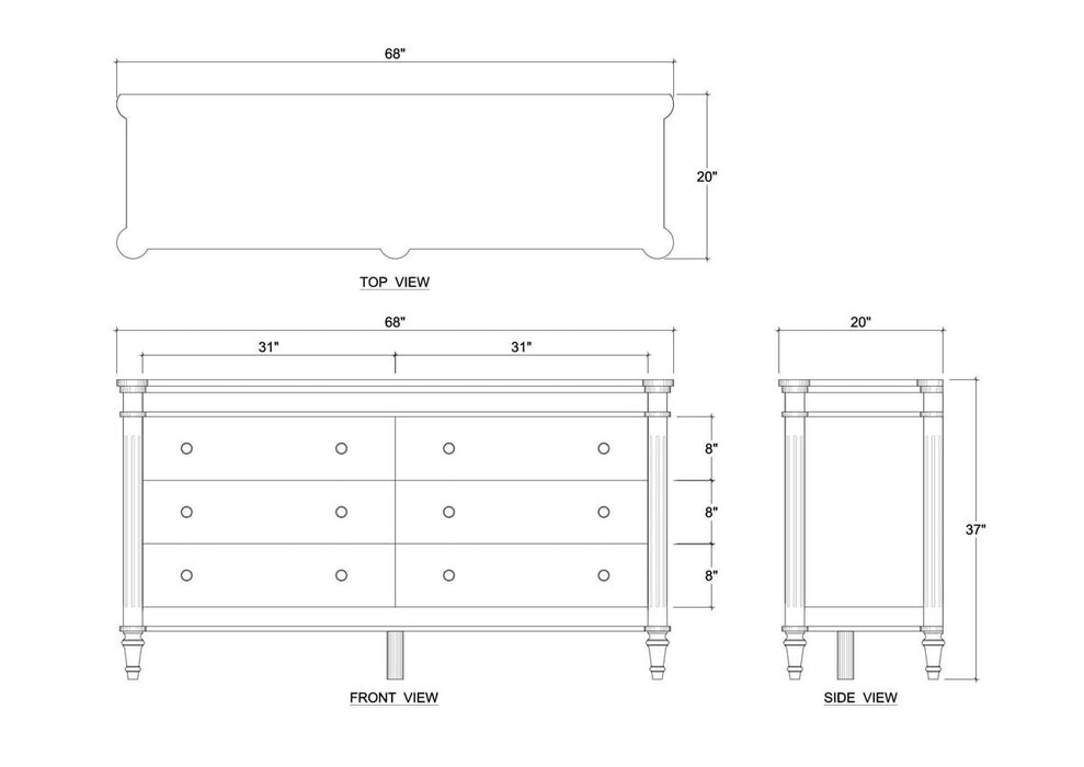 Bramble - Kelly 6 Drawer Dresser in Sandbar - 28364SNB-----