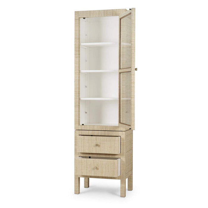 Bramble - Kagu Tall Cabinet Wrapped in Natural Rattan w/ True White Interior - 28370RNAT-TRW--- - GreatFurnitureDeal
