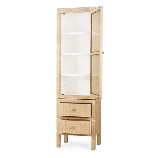 Bramble - Kagu Tall Cabinet Wrapped in Natural Rattan w/ True White Interior - 28370RNAT-TRW--- - GreatFurnitureDeal