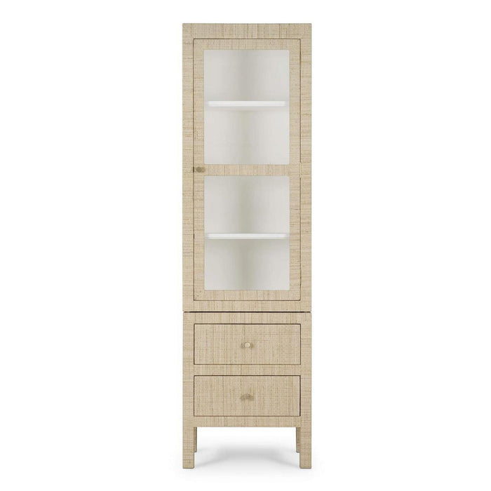 Bramble - Kagu Tall Cabinet Wrapped in Natural Rattan w/ True White Interior - 28370RNAT-TRW--- - GreatFurnitureDeal