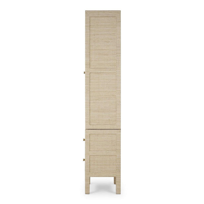 Bramble - Kagu Tall Cabinet Wrapped in Natural Rattan w/ True White Interior - 28370RNAT-TRW--- - GreatFurnitureDeal