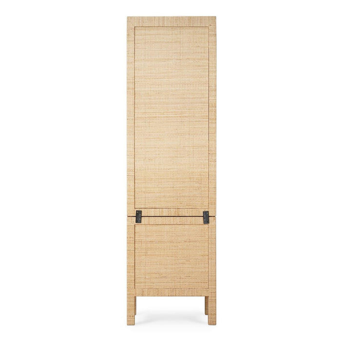 Bramble - Kagu Tall Cabinet Wrapped in Natural Rattan w/ True White Interior - 28370RNAT-TRW---